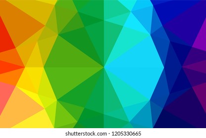 Light Multicolor, Rainbow vector low poly texture. Brand new colored illustration in blurry style with gradient. The textured pattern can be used for background.
