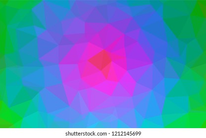 Light Multicolor, Rainbow vector low poly texture. A sample with polygonal shapes. The best triangular design for your business.