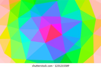 Light Multicolor, Rainbow vector low poly texture. A sample with polygonal shapes. The completely new template can be used for your brand book.