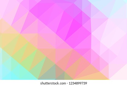 Light Multicolor, Rainbow vector low poly layout. Colorful illustration in Origami style with gradient.  Completely new template for your business design.