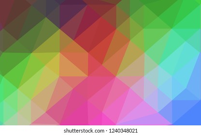 Light Multicolor, Rainbow vector low poly layout. Shining illustration, which consist of triangles. Brand new style for your business design.