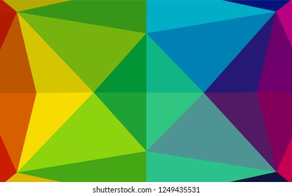 Light Multicolor, Rainbow vector low poly texture. A vague abstract illustration with gradient. The polygonal design can be used for your web site.