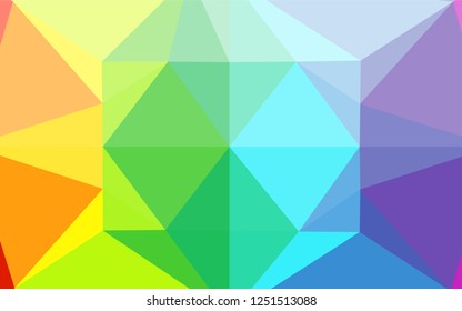 Light Multicolor, Rainbow vector low poly cover. Shining colored illustration in a Brand new style. Brand new design for your business.