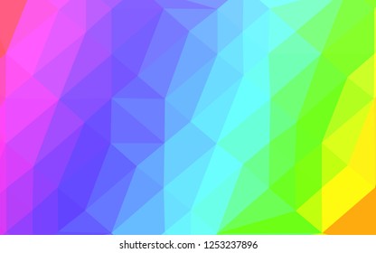 Light Multicolor, Rainbow vector low poly cover. Modern geometrical abstract illustration with gradient. Elegant pattern for a brand book.