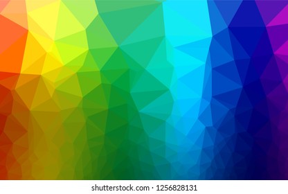 Light Multicolor, Rainbow vector low poly layout. A sample with polygonal shapes. The elegant pattern can be used as part of a brand book.