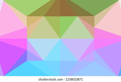 Light Multicolor, Rainbow vector low poly layout. Triangular geometric sample with gradient.  Brand new style for your business design.