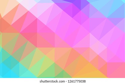 Light Multicolor, Rainbow vector low poly cover. Glitter abstract illustration with an elegant design. Elegant pattern for a brand book.