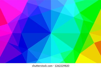 Light Multicolor, Rainbow vector low poly layout. Glitter abstract illustration with an elegant design. The textured pattern can be used for background.