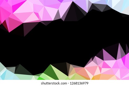 Light Multicolor, Rainbow vector low poly cover. Creative illustration in halftone style with gradient. Triangular pattern for your business design.