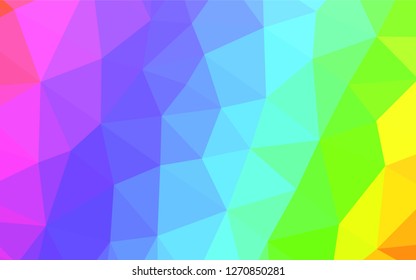 Light Multicolor, Rainbow vector low poly cover. A completely new color illustration in a vague style. A new texture for your design.