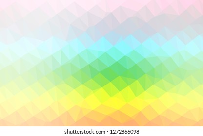 Light Multicolor, Rainbow vector low poly cover. Creative illustration in halftone style with gradient. The best triangular design for your business.