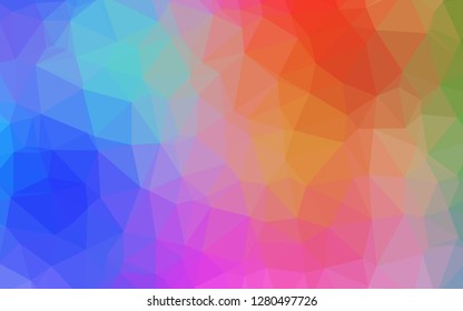 Light Multicolor, Rainbow vector low poly layout. Colorful illustration in Origami style with gradient.  Template for your brand book.