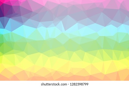 Light Multicolor, Rainbow vector low poly cover. Colorful illustration in abstract style with gradient. Completely new template for your business design.