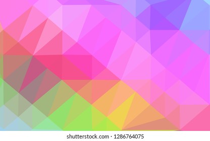 Light Multicolor, Rainbow vector low poly cover. Shining illustration, which consist of triangles. Textured pattern for background.