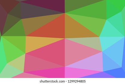 Light Multicolor, Rainbow vector low poly cover. A sample with polygonal shapes. Completely new template for your business design.