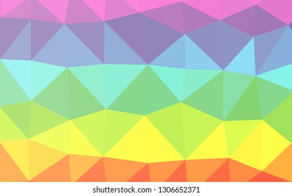 Light Multicolor, Rainbow vector low poly layout. Glitter abstract illustration with an elegant design. Template for a cell phone background.