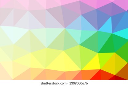 Light Multicolor, Rainbow vector low poly layout. A completely new color illustration in a vague style. The best triangular design for your business.