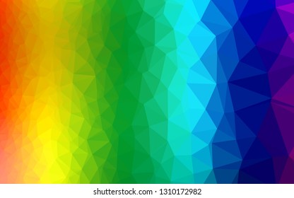 Light Multicolor, Rainbow vector low poly texture. Colorful illustration in Origami style with gradient.  Brand new design for your business.