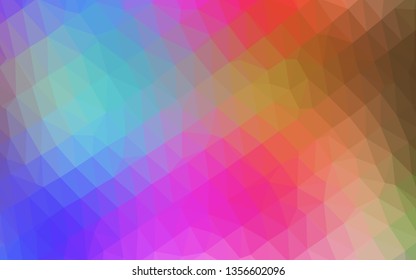 Light Multicolor, Rainbow vector low poly layout. An elegant bright illustration with gradient. Template for a cell phone background.