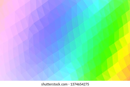 Light Multicolor, Rainbow vector low poly cover. Modern geometrical abstract illustration with gradient. Brand new style for your business design.