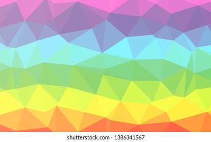 Light Multicolor, Rainbow vector low poly texture. Shining illustration, which consist of triangles. The best triangular design for your business.