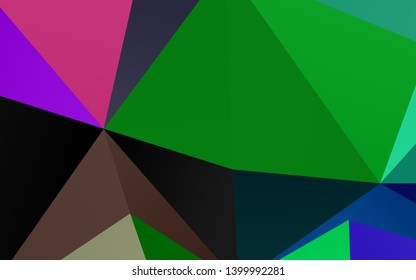 Light Multicolor, Rainbow vector low poly texture. Modern geometrical abstract illustration with gradient. Polygonal design for your web site.
