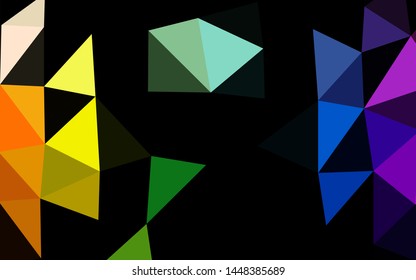 Light Multicolor, Rainbow vector low poly cover. Glitter abstract illustration with an elegant design. Textured pattern for background.