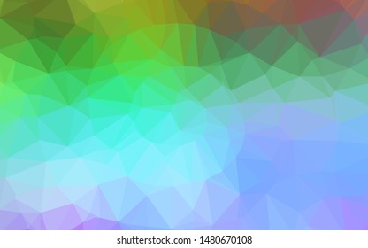 Light Multicolor, Rainbow vector low poly cover. Creative illustration in halftone style with gradient. New texture for your design.