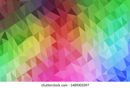 Light Multicolor, Rainbow vector low poly cover. Colorful illustration in abstract style with gradient. New texture for your design.