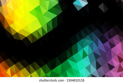 Light Multicolor, Rainbow vector low poly texture. A sample with polygonal shapes. New texture for your design.