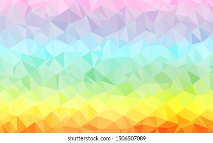 Light Multicolor, Rainbow vector low poly cover. A completely new color illustration in a vague style. The best triangular design for your business.