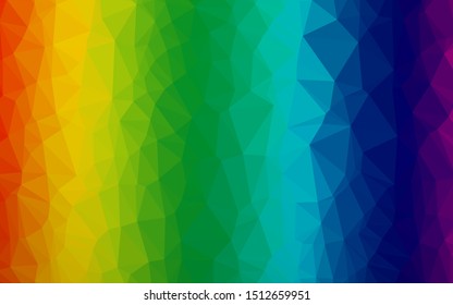 Light Multicolor, Rainbow vector low poly layout. Shining illustration, which consist of triangles. Polygonal design for your web site.