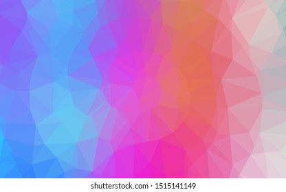 Light Multicolor, Rainbow vector low poly texture. Geometric illustration in Origami style with gradient. Textured pattern for background.
