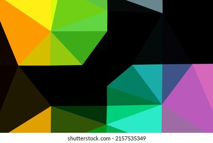 Light Multicolor, Rainbow vector low poly cover. Glitter abstract illustration with an elegant design. Polygonal design for your web site.