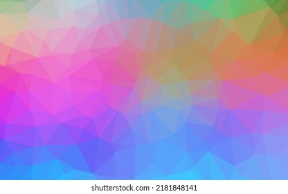 Light Multicolor, Rainbow vector low poly texture. Colorful illustration in Origami style with gradient.  Completely new template for your business design.