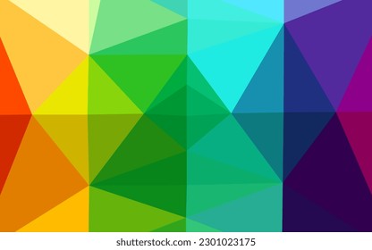 Light Multicolor, Rainbow vector low poly layout. A sample with polygonal shapes. Template for your brand book.