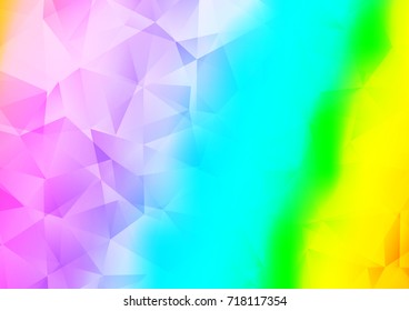 Light Multicolor, Rainbow vector low poly template. Geometric illustration in Origami style with gradient.  The polygonal design can be used for your web site.