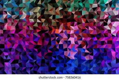 Light Multicolor, Rainbow vector low poly pattern. A sample with polygonal shapes. The textured pattern can be used for background.