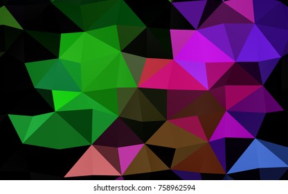 Light Multicolor, Rainbow vector low poly template. Creative illustration in halftone style with gradient. The elegant pattern can be used as part of a brand book.
