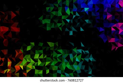 Light Multicolor, Rainbow vector low poly template. An elegant bright illustration with gradient. Triangular pattern for your business design.