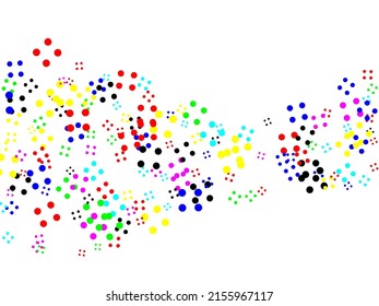 Light Multicolor, Rainbow vector modern geometrical circle abstract background. Orange Round Fun. Dot Multicolor Colorful Texture. Paint Wallpaper. Astral design. Vector illustration