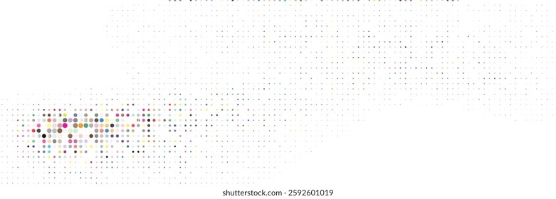 Light Multicolor, Rainbow vector modern geometrical circle abstract background. Dotted texture template. Geometric pattern in halftone style with gradient.