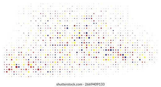 Light Multicolor, Rainbow vector modern geometrical circle abstract background. Dotted texture template. Geometric pattern in halftone style with gradient.