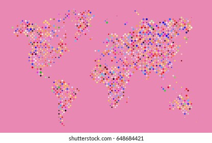 Light Multicolor, Rainbow vector modern geometrical circle abstract background. Dotted texture template. Geometric pattern in halftone style with gradient. 