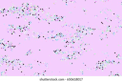 Light Multicolor, Rainbow vector modern geometrical circle abstract background. Dotted texture template. Geometric pattern in halftone style with gradient. 