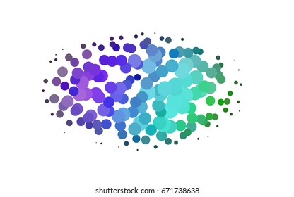 Light Multicolor, Rainbow vector modern geometrical circle abstract background. Dotted texture template. Geometric pattern in halftone style with gradient. 