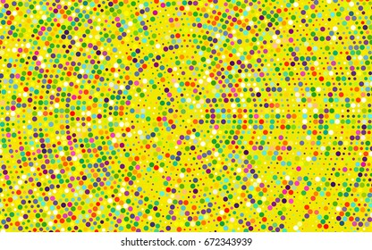 Light Multicolor, Rainbow vector modern geometrical circle abstract background. Dotted texture template. Geometric pattern in halftone style with gradient. 