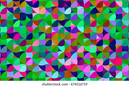 Light Multicolor, Rainbow vector modern geometrical circle abstract background. Dotted texture template. Geometric pattern in halftone style with gradient. 