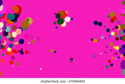 Light Multicolor, Rainbow vector modern geometrical circle abstract background. Dotted texture template. Geometric pattern in halftone style with gradient. 