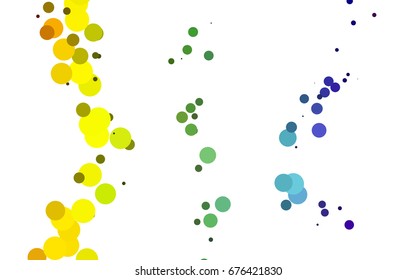Light Multicolor, Rainbow vector modern geometrical circle abstract background. Dotted texture template. Geometric pattern in halftone style with gradient. 